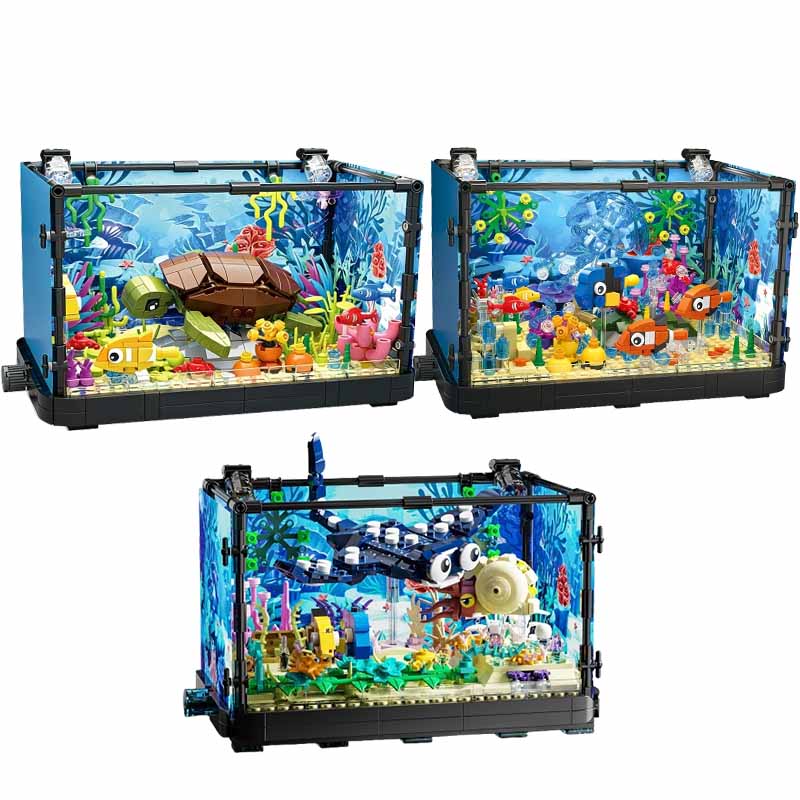 Aquarium Marine Lights - مجموعة مكعبات بناء حوض السمك مع
